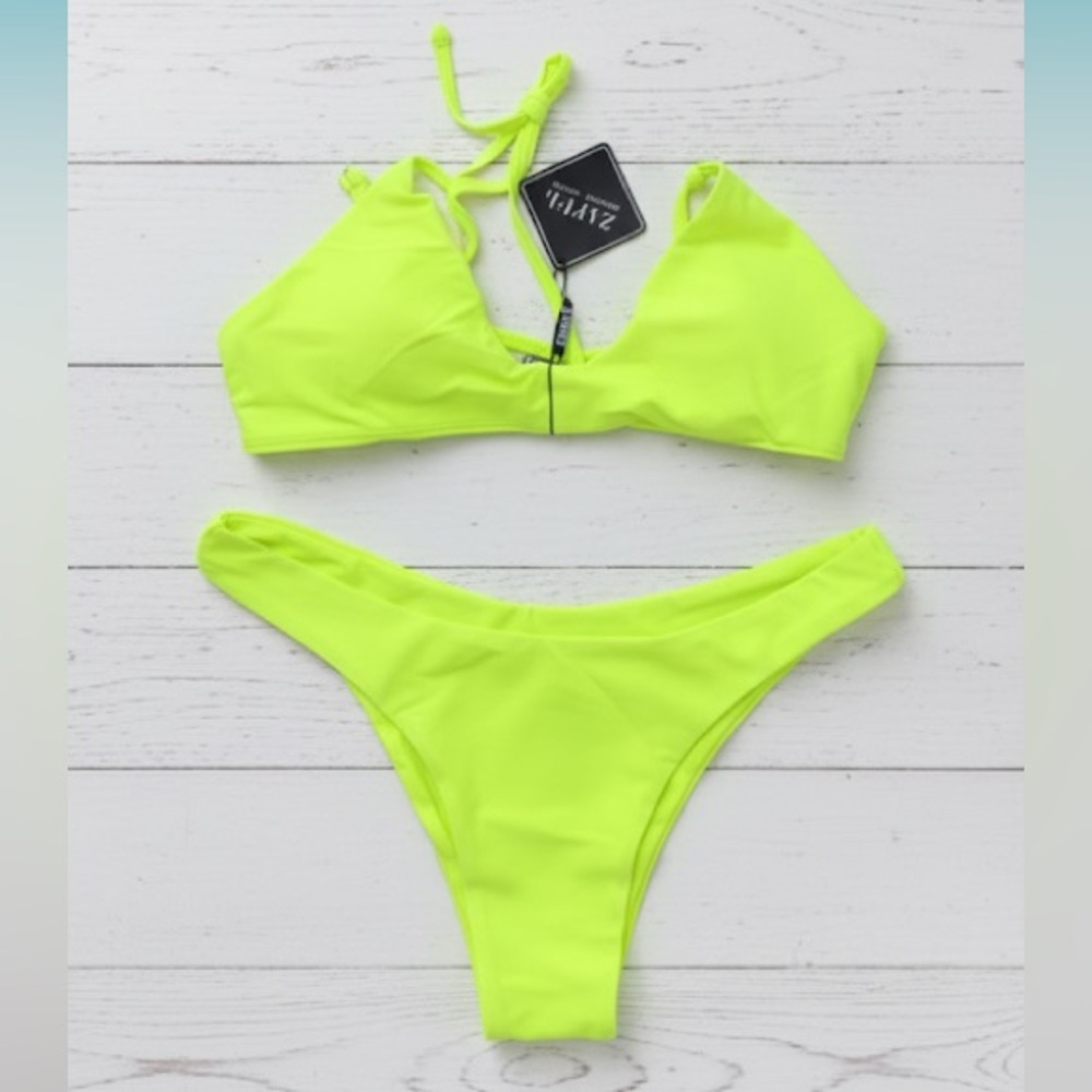 Zaful electric yellow bikini